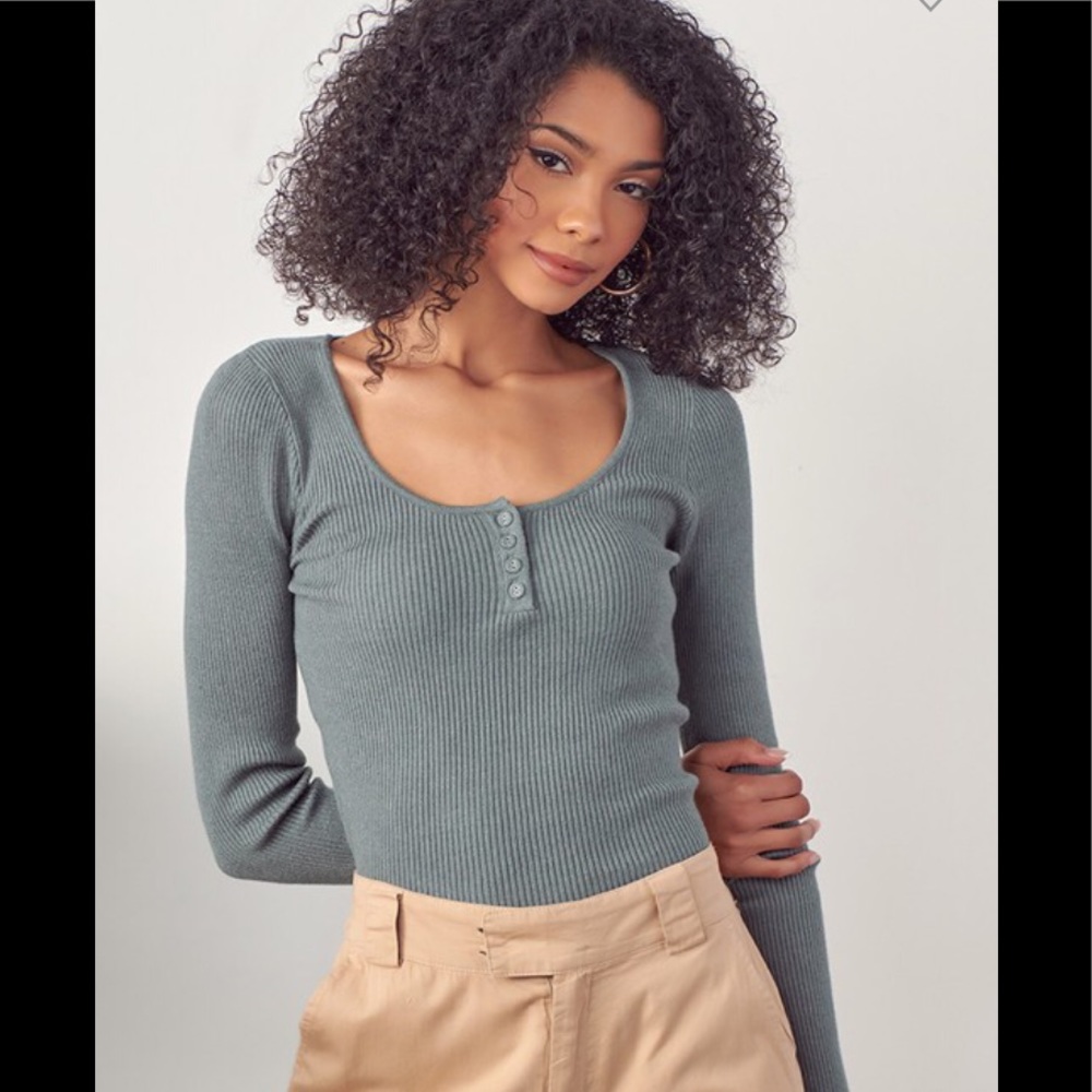 Soft ribbed henly top
